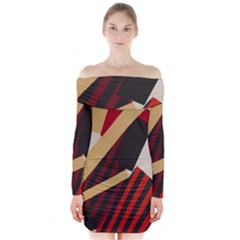 Fabric Textile Design Long Sleeve Off Shoulder Dress