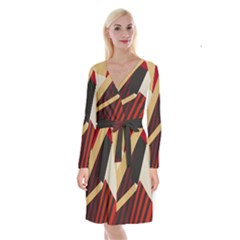 Fabric Textile Design Long Sleeve Velvet Front Wrap Dress
