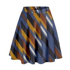 Colors Fabric Abstract Textile High Waist Skirt by Sapixe