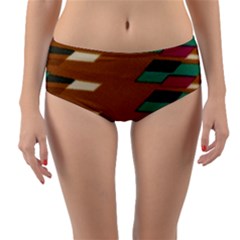 Fabric Textile Texture Abstract Reversible Mid-waist Bikini Bottoms