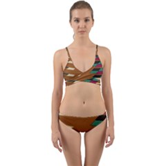 Fabric Textile Texture Abstract Wrap Around Bikini Set by Sapixe