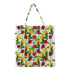 Rose Pattern Roses Background Image Grocery Tote Bag by Sapixe