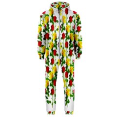 Rose Pattern Roses Background Image Hooded Jumpsuit (men)  by Sapixe