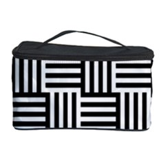 Basket Black Lines Stripes White Cosmetic Storage