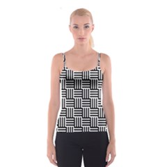 Basket Black Lines Stripes White Spaghetti Strap Top