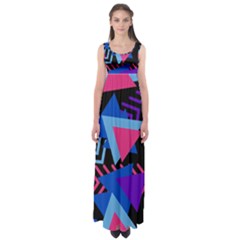 Memphis Pattern Geometric Abstract Empire Waist Maxi Dress