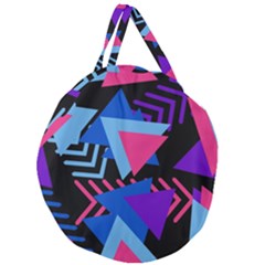 Memphis Pattern Geometric Abstract Giant Round Zipper Tote by Sapixe