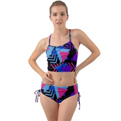 Memphis Pattern Geometric Abstract Mini Tank Bikini Set by Sapixe