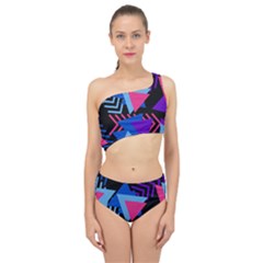 Memphis Pattern Geometric Abstract Spliced Up Two Piece Swimsuit