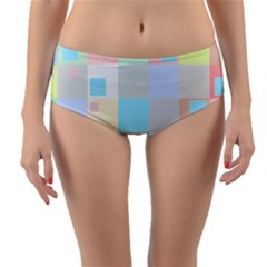 Pastel Diamonds Background Reversible Mid-waist Bikini Bottoms by Sapixe