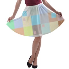 Pastel Diamonds Background A-line Skater Skirt