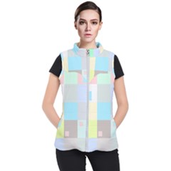 Pastel Diamonds Background Women s Puffer Vest