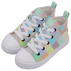 Pastel Diamonds Background Kid s Mid-top Canvas Sneakers by Sapixe