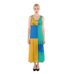 Background Abstract Sleeveless Maxi Dress