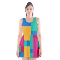 Background Abstract Scoop Neck Skater Dress