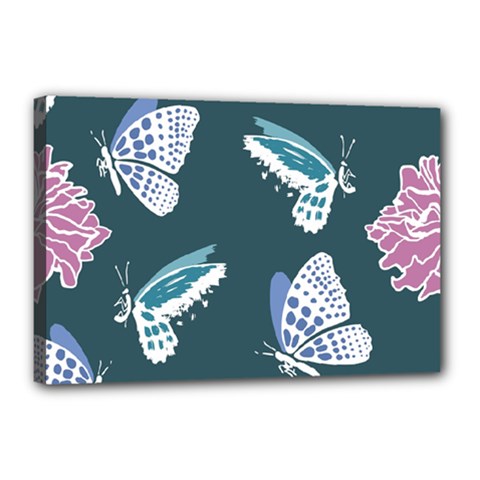 Butterfly Pattern Dead Death Rose Canvas 18  X 12  (stretched)