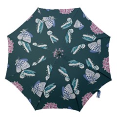 Butterfly Pattern Dead Death Rose Hook Handle Umbrellas (medium)