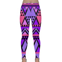 Seamless Purple Pink Pattern Lightweight Velour Classic Yoga Leggings by Sapixe