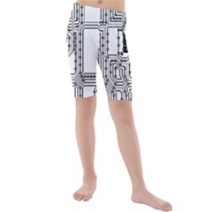 Seamless Pattern Texture Background Kids  Mid Length Swim Shorts