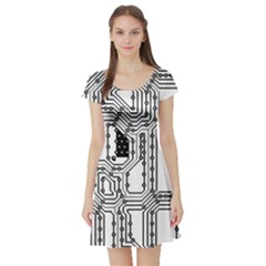 Seamless Pattern Texture Background Short Sleeve Skater Dress