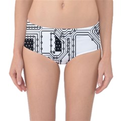 Seamless Pattern Texture Background Mid-Waist Bikini Bottoms