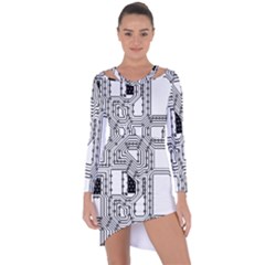 Seamless Pattern Texture Background Asymmetric Cut-Out Shift Dress