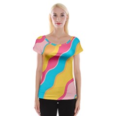 Cake Color Palette Painting Cap Sleeve Top
