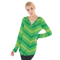 Green Background Abstract Tie Up Tee
