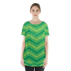 Green Background Abstract Skirt Hem Sports Top