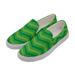 Green Background Abstract Women s Canvas Slip Ons