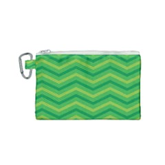 Green Background Abstract Canvas Cosmetic Bag (small) by Sapixe