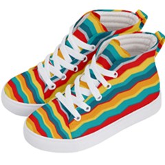 Retro Colors 60 Background Kid s Hi-top Skate Sneakers