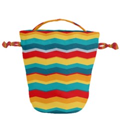 Retro Colors 60 Background Drawstring Bucket Bag by Sapixe