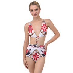 Ornament Stars Textile Crochet Tied Up Two Piece Swimsuit