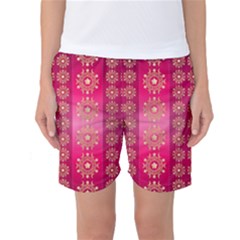 Background Pattern Pink Wallpaper Women s Basketball Shorts