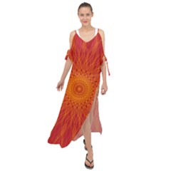 Background Rays Sun Maxi Chiffon Cover Up Dress