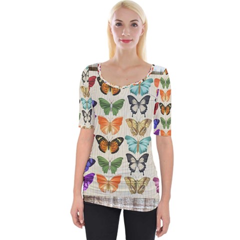 Butterfly 1126264 1920 Wide Neckline Tee by vintage2030