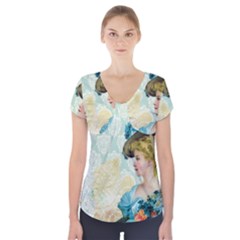 Lady 1112776 1920 Short Sleeve Front Detail Top