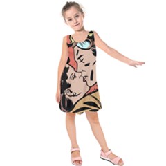 Retrocouplekissing Kids  Sleeveless Dress