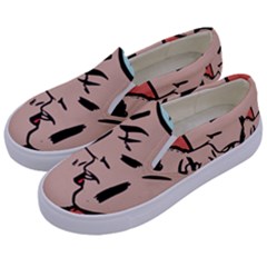 Retrocouplekissing Kids  Canvas Slip Ons by vintage2030