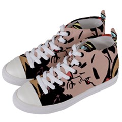 Retrocouplekissing Women s Mid-top Canvas Sneakers