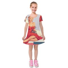 Retro 1107638 1920 Kids  Short Sleeve Velvet Dress