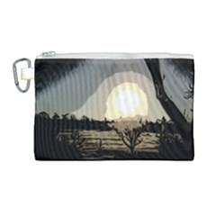 Sunrise Over The Plains Canvas Cosmetic Bag (large) by DeneWestUK