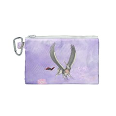 Cute Little Pegasus With Butterflies Canvas Cosmetic Bag (small) by FantasyWorld7