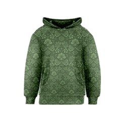 Damask Green Kids  Pullover Hoodie by vintage2030