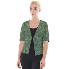 Damask Green Cropped Button Cardigan by vintage2030