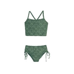 Damask Green Girls  Tankini Swimsuit by vintage2030