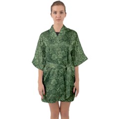 Damask Green Quarter Sleeve Kimono Robe by vintage2030