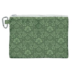 Damask Green Canvas Cosmetic Bag (xl) by vintage2030