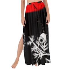 Red Poppy Flowers On Gray Background By Flipstylez Designs Maxi Chiffon Tie-up Sarong by flipstylezfashionsLLC